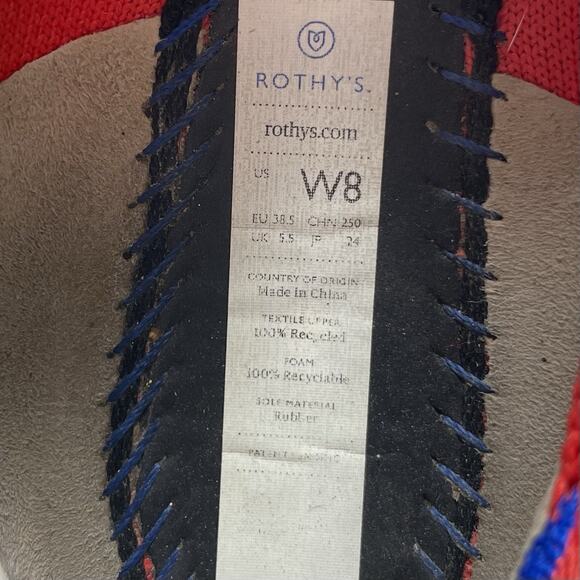 Rothy’s The Point Pointed Toe Flats Womens Size 8 Red Slip On Rothys - Picture 8 of 9